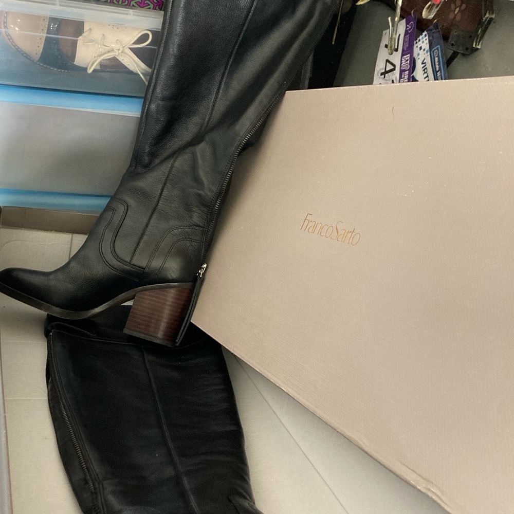 High boots wide calf black leather
O